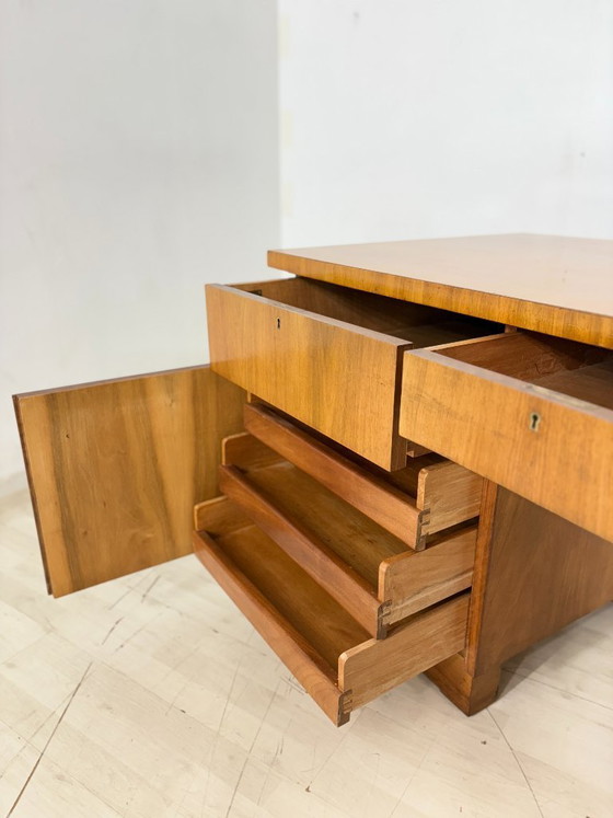 Image 1 of Art Deco desk / Vintage desk / 1928 desk / Walnut office desk