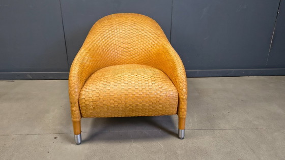 Image 1 of Sillón Antonio Citterio de cuero trenzado, años 80