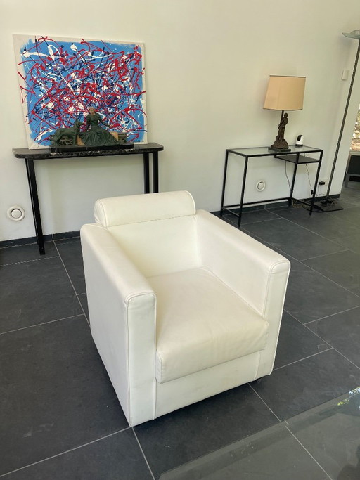 Elegant paar Domingo Salotti loungestoelen – Gemaakt in Italië – fauteuils, Leather (photo 2 of 10)