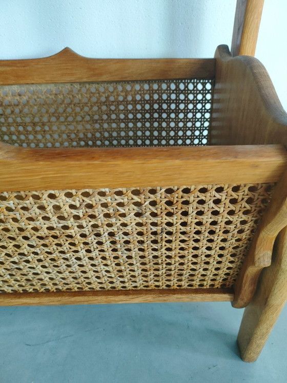 Image 1 of Table de lecture/revue vintage McM en chêne danois et toile, style danois.