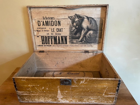 Image 1 of Atmospheric Le Chat Amidon Starch Advertising Box French