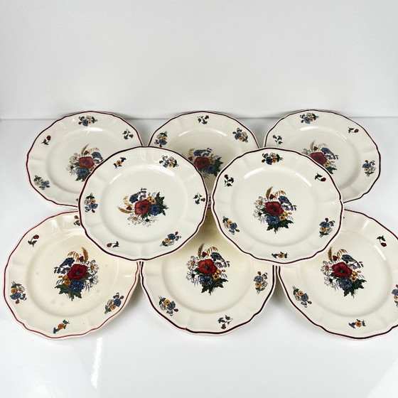 Lot de 8 assiettes à dessert "Agreste" Sarreguemines, XXe s. – Vaisselle, Ceramic, Vintage (photo 5 of 9)