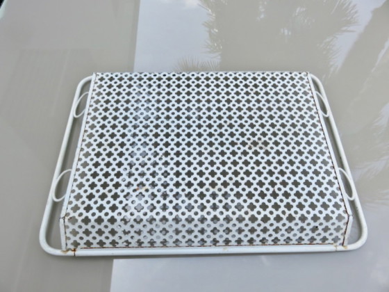 Image 1 of Mathieu Mategot perforated metal tray with clover design, circa 1950, France