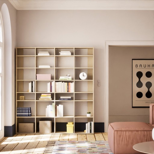 Tylko Bookcase in Cotton Beige
