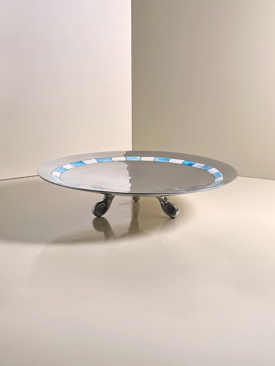 Image 1 of Ciotola vintage indonesiana per piedi di metà secolo con intarsi, anni '50, per i Paesi Bassi