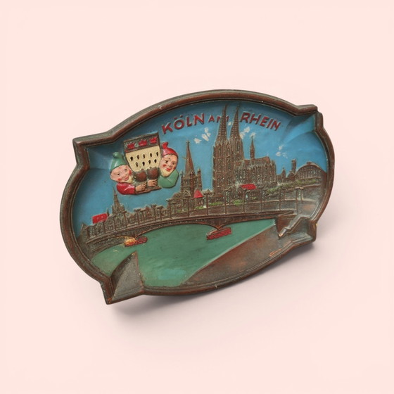 Image 1 of Keulen aan de Rijn / Vintage koperen bord