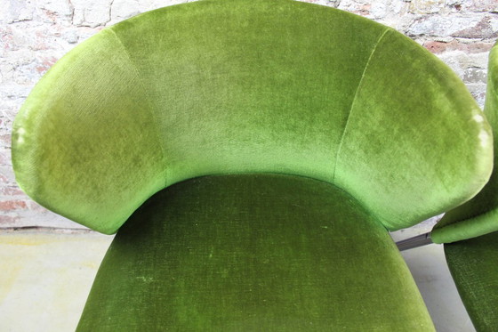 Image 1 of Fauteuils lounge style années 50. Lot de deux. Velours vert.