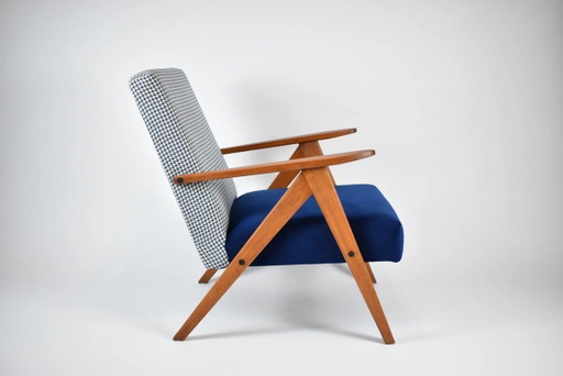 KOMPAS tweekleurige blauwe fauteuil