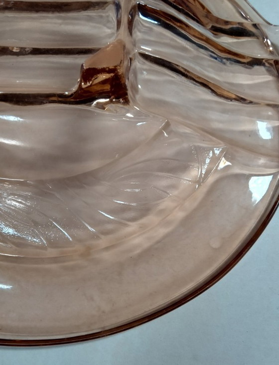 Image 1 of Fruttiera in vetro pressato Art Déco Walther & Sohne. Stile orientale.