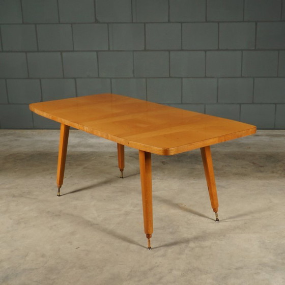 Image 1 of Table basse vintage en noyer – réglable – années 1970