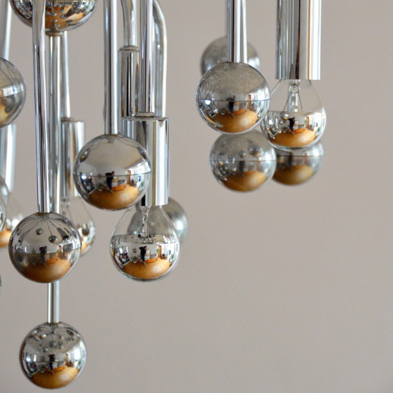 Image 1 of Lustre Sputnik / Space age / 9 feux Design 1970s