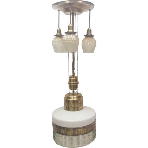 Vintage Art Nouveau chandelier, Czechoslovakia 1910