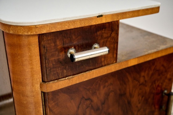 Image 1 of Set aus zwei Art-Déco-Nachttischen von Jindřich Halabala, Tschechoslowakei der 1940er Jahre