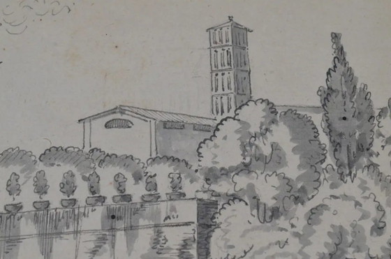 Frühes 19. Jahrhundert Constant Bourgeois Du Castelet (1767–1841) Paar Tuschezeichnungen — Ansichten von (photo 6 of 17)