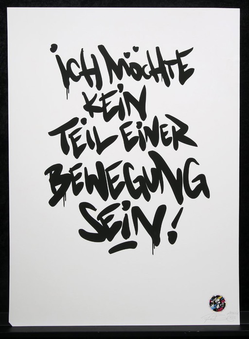 Brenner, Frank - I don't want to be part of a movement! - signed by hand