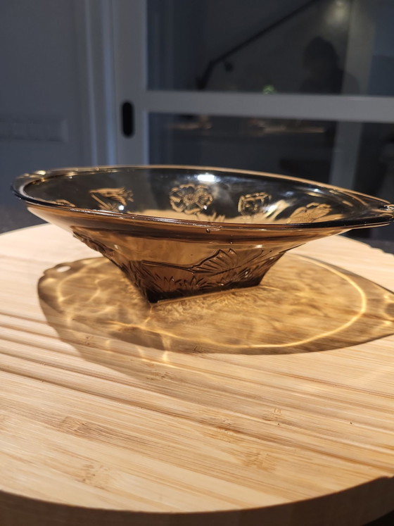 Cuenco pequeño Art déco de cristal marrón, Vidrio (foto 7 de 8)