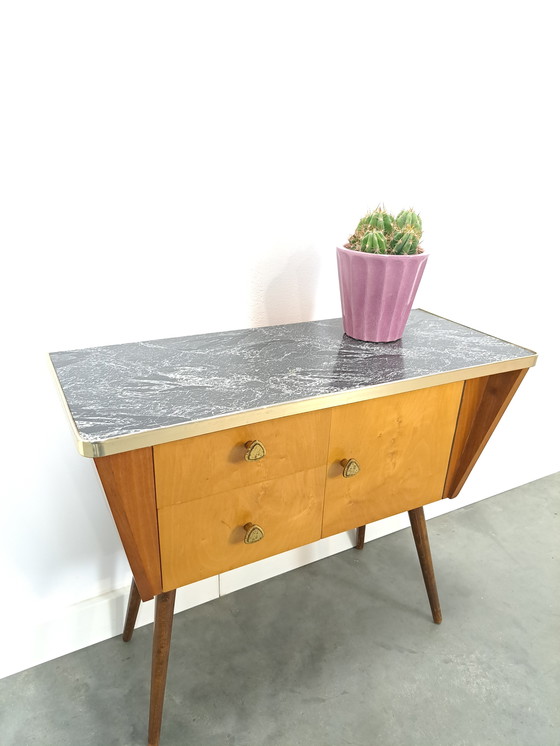 Image 1 of 1950s Cabinet With Drawers And Formica Top Vintage