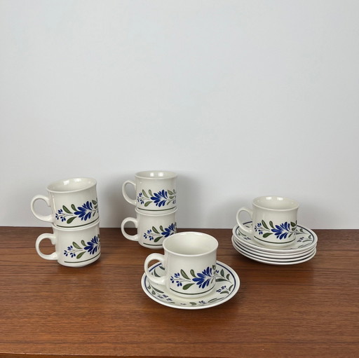 Tea/Coffee Set for 6 People, Churchill England, Flower Pattern
