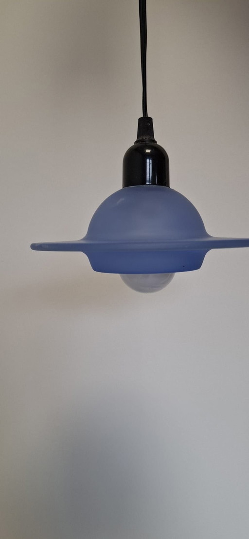 Space age UFO pendant lamp opaline glass Massive