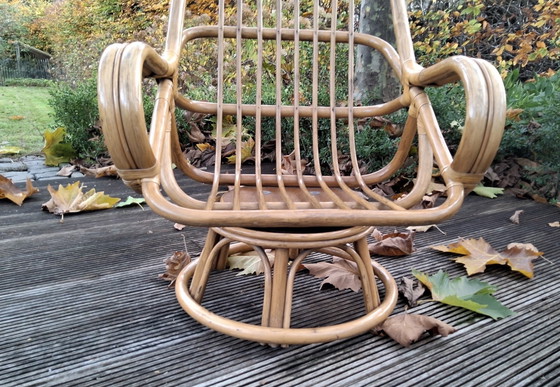 Image 1 of Swivel lounge chairs made of bamboo from the 70s