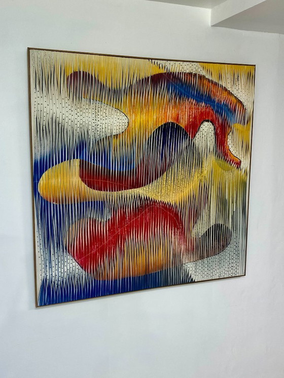 Image 1 of Textile sculpture-painting: The Dance of Colors