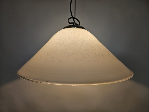 Italian Pendant Lamp with Clouded Glass