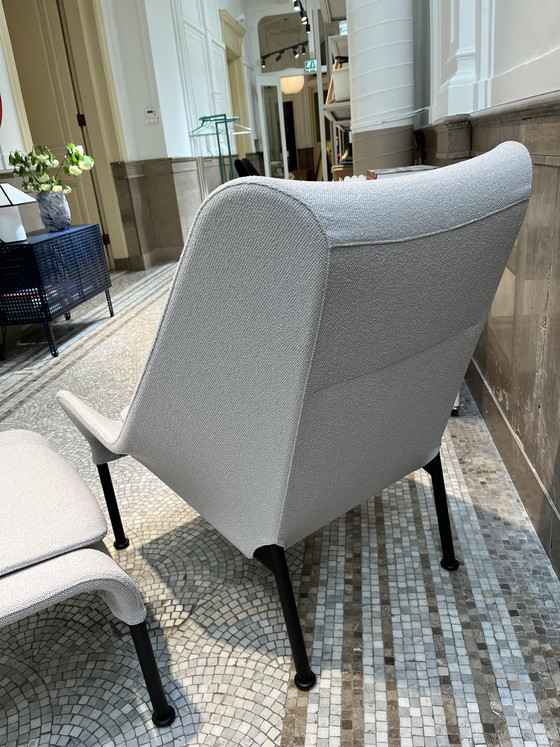 Image 1 of HAY O2 Loungestoel + Ottoman in zachtgrijs