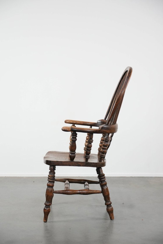 Image 1 of Antiker englischer Windsor-Stuhl mit hoher Rückenlehne aus dem 18. Jahrhundert