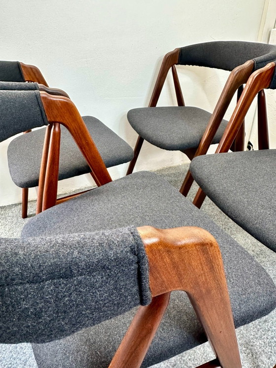 4 Deense Design Teak Eetkamerstoelen 205 Thomas Harlev Farstrup, Hout, Bruin (foto 14 van 15)