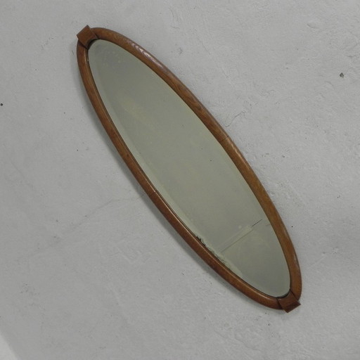 Oval mirror with cut edge, 1950s