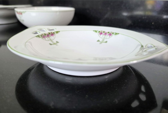 Jugendstil, Chris van der Hoef, Ciotole da colazione decoro 410, Porcellana, Verde (foto 5 di 13)