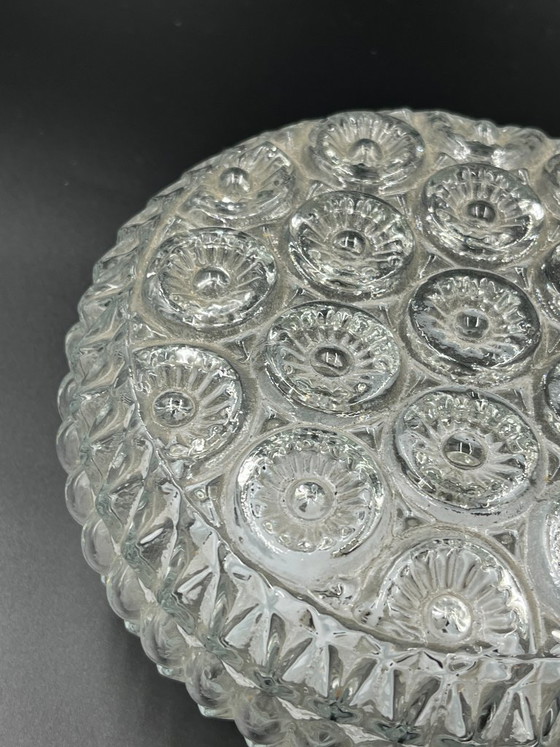 Image 1 of Plafoniera vintage in vetro con rosetta Glashütte Limburg