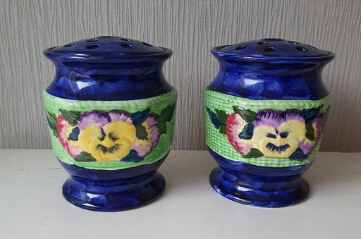 Two "pique fleurs" vases by Maling Pottery England