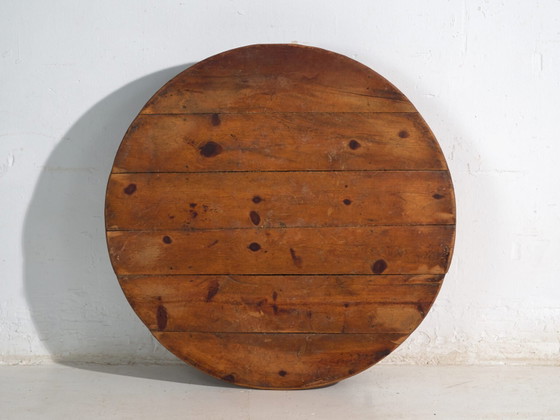 Tavolino basso rotondo antico in legno di pino – Europa Centrale, circa 1940 – Tavolini da caffè, Rustic (photo 37 of 40)