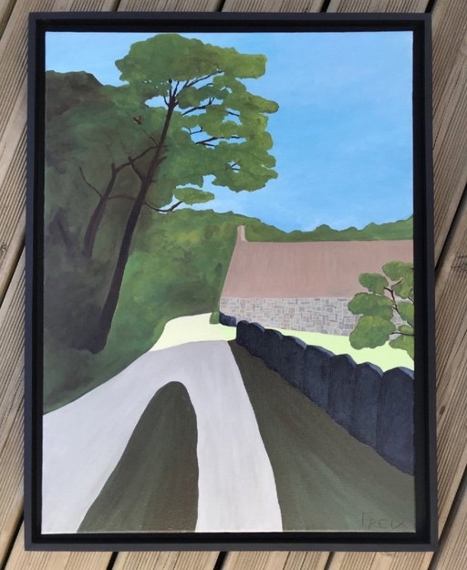 Öl auf bespanntem Keilrahmen. Format 73x54cm. Schwarze amerikanische Kiste.