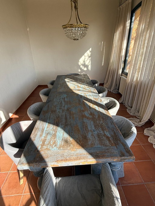 Mesa de roble y 10 Sillas Vintage