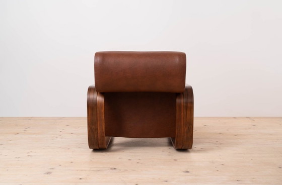 Pair of J. Bočan Brutalist Lounge Chairs for the Czechoslovak Embassy, Stockholm – Armchairs, Wood (photo 10 of 23)