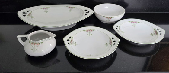 Jugendstil, Chris van der Hoef, Ciotole da colazione decoro 410, Porcellana, Verde (foto 13 di 13)