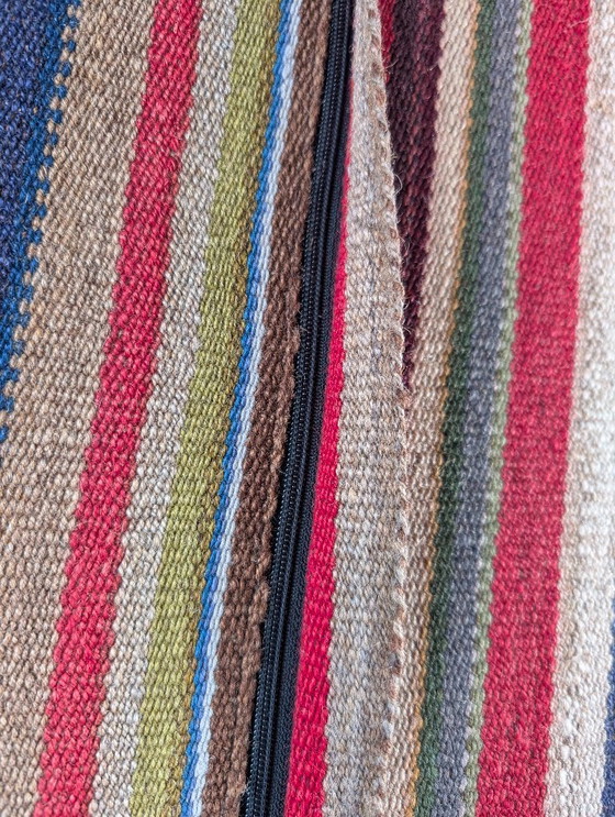 Image 1 of Gran cojín de suelo kilim soumak caucásico, de lana, mediados del siglo XX