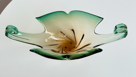 Image 1 of Vintage Murano Art Glass Centrepiece Bowl with Handles
