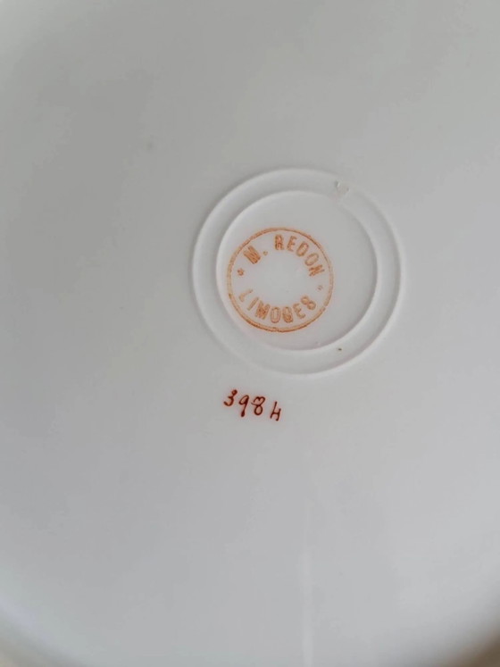 8 porcelain plates from Limoges, Martial Redon / Art Nouveau, Crockery, Gold, Yellow (photo 10 of 11)