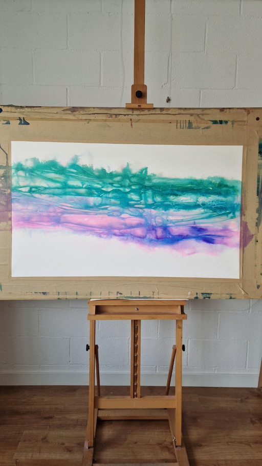 Peinture aquarelle paysage abstrait
