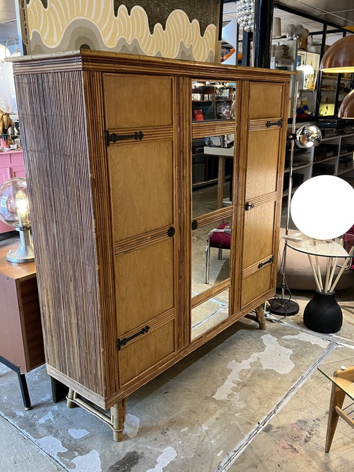 vintage rattan wardrobe