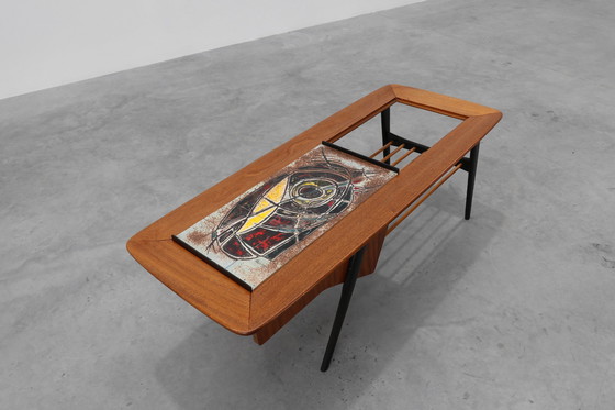 Image 1 of Coffee Table model 210, teak wood and ceramic, by Alfred Hendrickx, Belform
