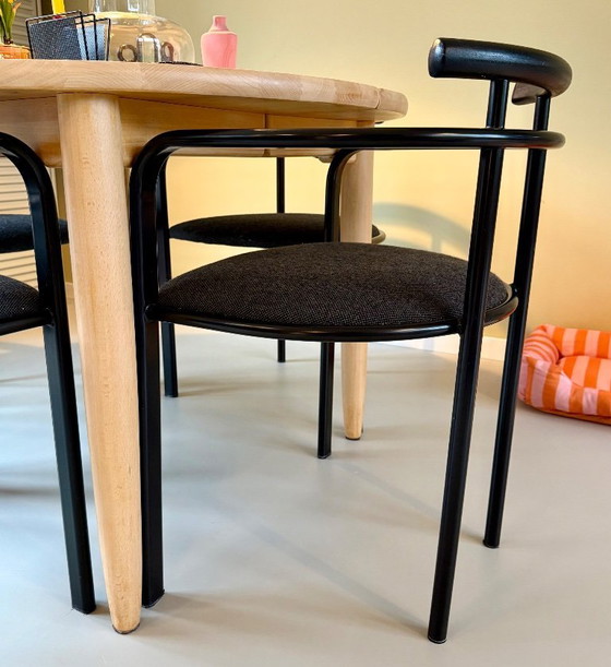 Image 1 of Set of 4 ‘Segis’ dining chairs by Carlo Bimbi for Martina - Italy, 1980s / black with grey upholstery