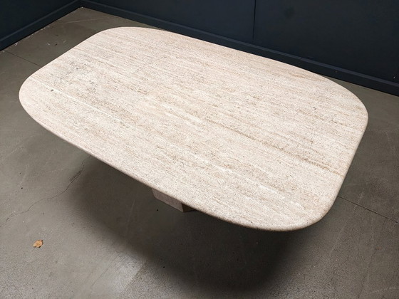 Image 1 of Table de salle à manger vintage en travertin, 1970