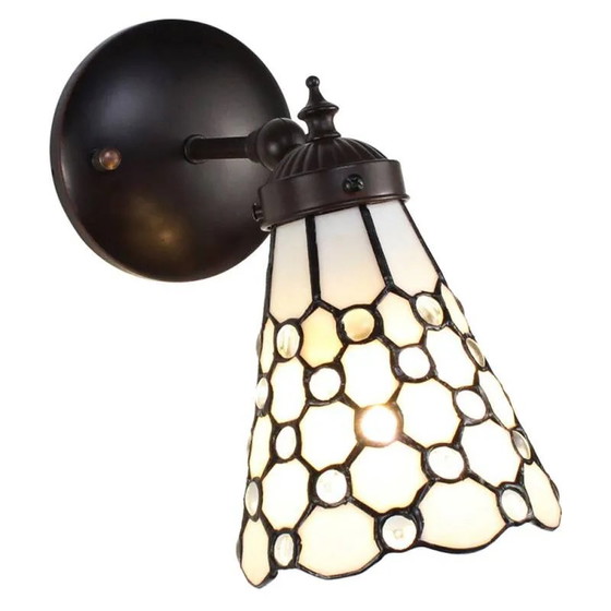 Tiffany wandlamp, Wandlampen, Kristal, Glas, Wit (foto 5 van 5)