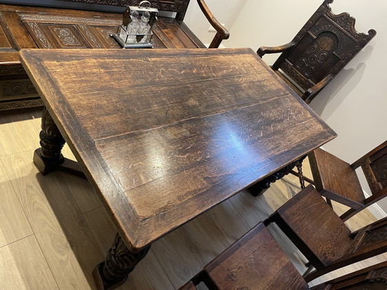 Image 1 of Engelse kasteelbank met eethoek en fauteuils 