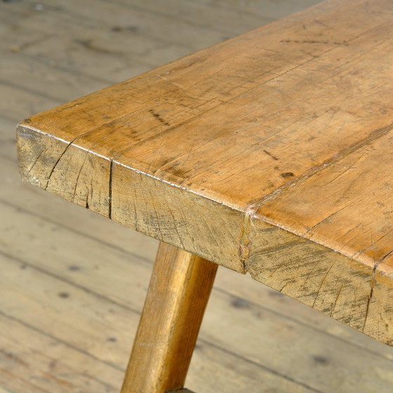 Oak Butcher’s Table, Circa 1920 – Iron, Wood, Vintage (photo 5 of 12)