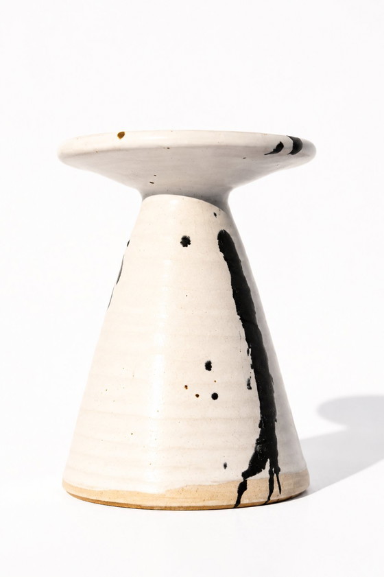 Image 1 of Bougeoirs en céramique rares, style postmoderne, à décor éclaboussé, de Karsten Nielsen KN, Danemark